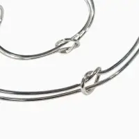 Набор 2 предмета: чокер, браслет &laquo;Обруч&raquo; узел, цвет серебро