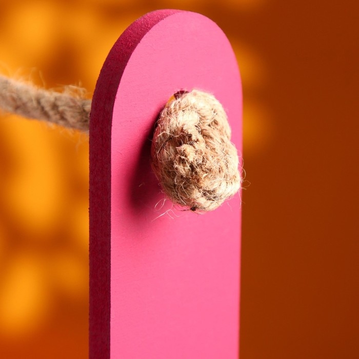 Кашпо деревянное 25.5&times;15&times;30 см "Аром", ручка канат, Бордо