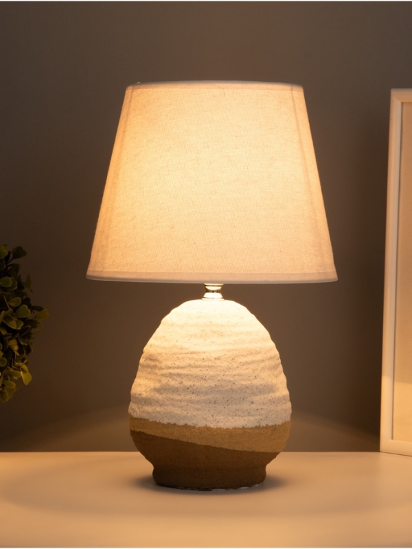 Лампа настольная "Скала" 1х40Вт Е27 бежевый/белый 20х20х32см