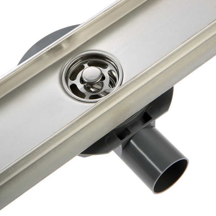 Трап ZEIN engr, c флaнцeм свободного вращ 360&deg;, 7&times;80 см, d=40/50 мм, нерж сталь, сатин