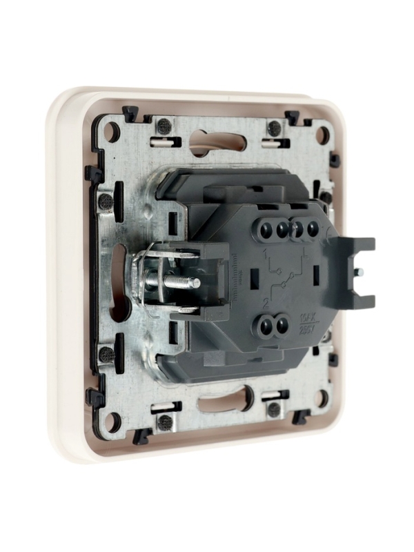 Выключатель проходной, серия "Circular", 10 А, 1 кл., скрытый, белый