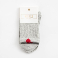 Носки женские MINAKU &laquo;Сердечки&raquo;, цвет серый, размер 36-39 (23-25 см)