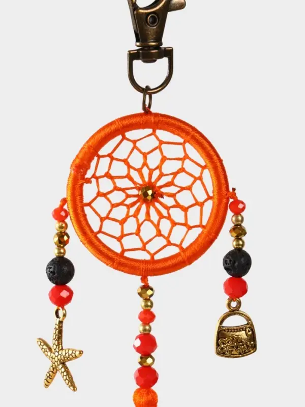 Брелок ловец снов, 17 см, оранжевый