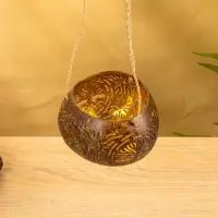 Подсвечник подвесной из кокоса, 9-12 см, коричневый