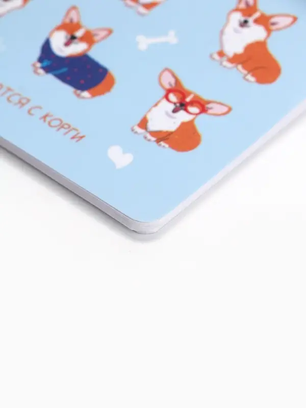 Блокнот А6, 32 л., софт тач, в точку &laquo;Корги&raquo;