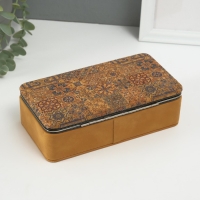 Шкатулка кожзам для украшений "Марокканская плитка" пробка 10х18х6 см Шкатулка кожзам для украшений "Марокканская плитка" пробка 10х18х6 см