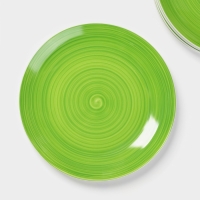 Набор тарелок Доляна &laquo;Палитра&raquo;, d=26,5 см, фарфор, 6 шт, зелёный