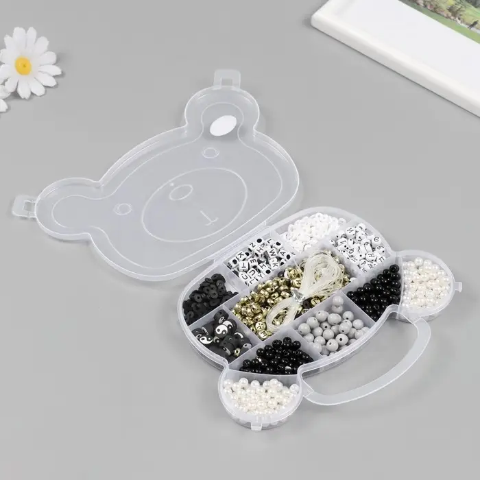 Бусины в шкатулке "Классика. Буквы" бисер 8/0 12,5х19х2 см