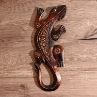 Панно &laquo;Геккон&raquo;, 31&times;11&times;1 см, дерево