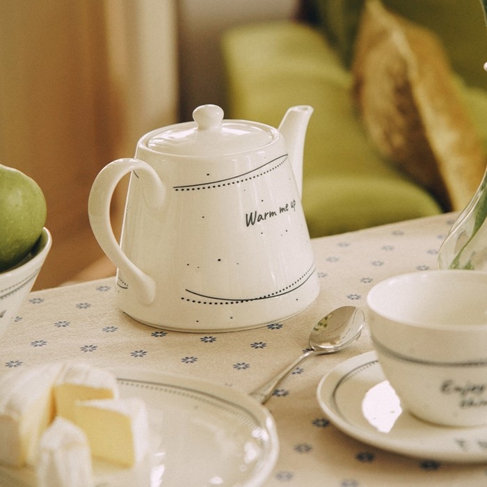 Чайник заварочный фарфоровый SL Home &laquo;Милый дом&raquo;, 900 мл, 21&times;13,8&times;13,5 см, цвет белый
