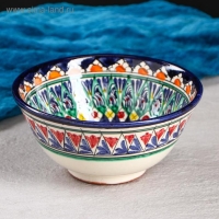 Коса Риштанская Керамика "Цветы" 15,5 см, средняя, синий