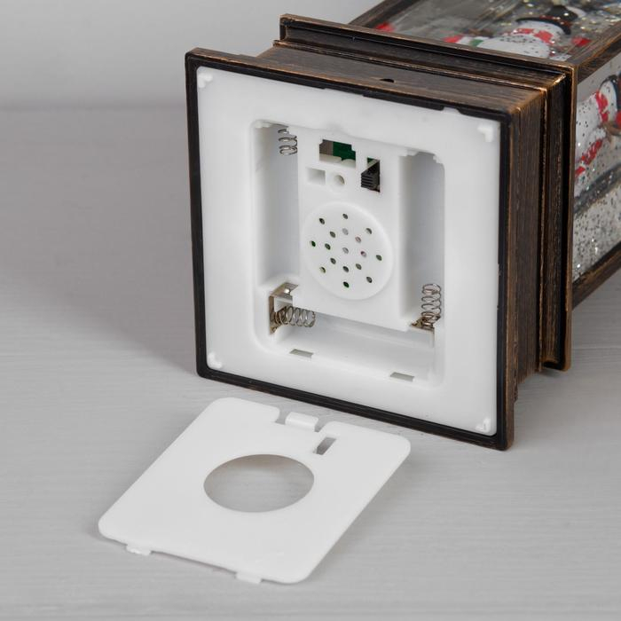 Светодиодная фигура &laquo;Девочка и снеговик&raquo; 10.5 &times; 27 &times; 10.5 см, пластик, батарейки ААх3 (не в комплекте), USB, свечение тёплое белое