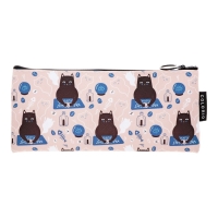 Пенал мягкий 1 отделение, 90х200, плоский, искусственная кожа, для девочки, персиковый, Colorio