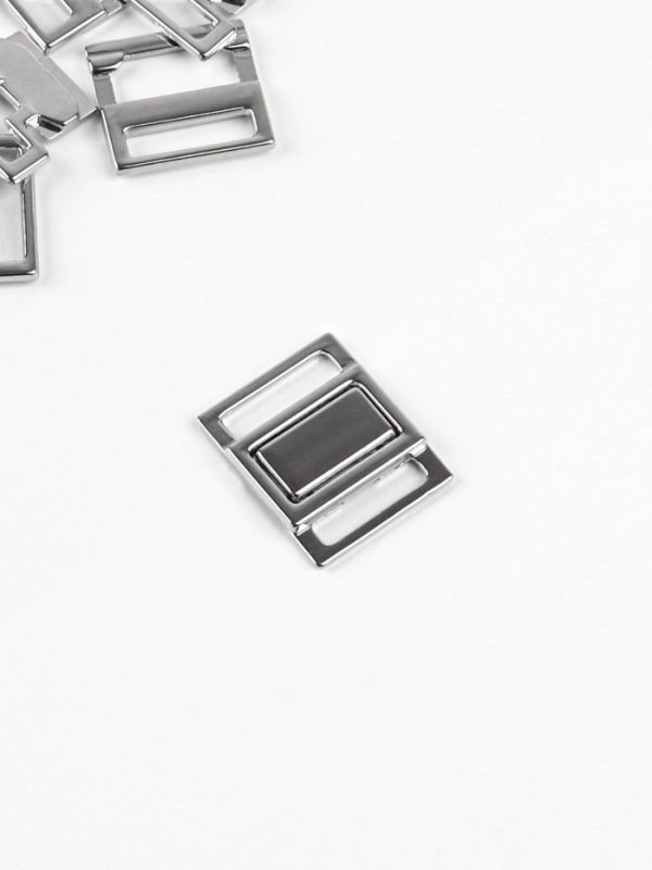 Застёжка для купальника металл 2*2,3см вн 15мм (наб 5шт цена за наб) серебряный АУ