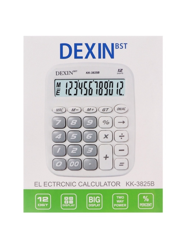 Калькулятор настольный 12-разрядный КК-3825В, черный