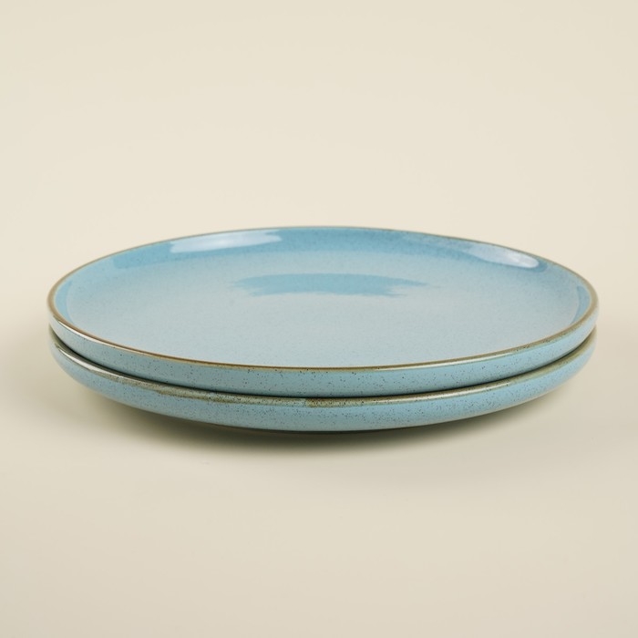 Набор тарелок фарфоровых SL Home &laquo;Аззура&raquo;, d=25,5 см, цвет бирюзовый