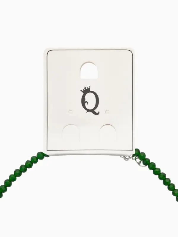 Чокер из бисера &laquo;Хрусталь&raquo;, травяной в серебре, 37 см + 5 см доп, цепочка