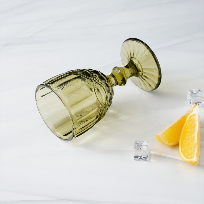 Набор бокалов для вина стеклянный Magistro &laquo;Ла-Манш&raquo;, 250 мл, 9&times;15,2 см, 6 шт, цвет зелёный