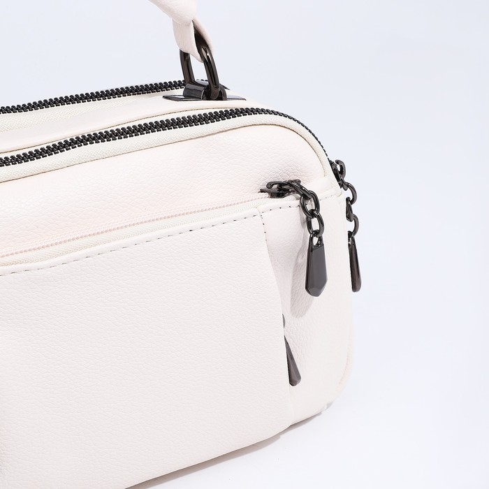 Сумка женская на молнии, цвет белый Сумка женская на молнии, цвет белый