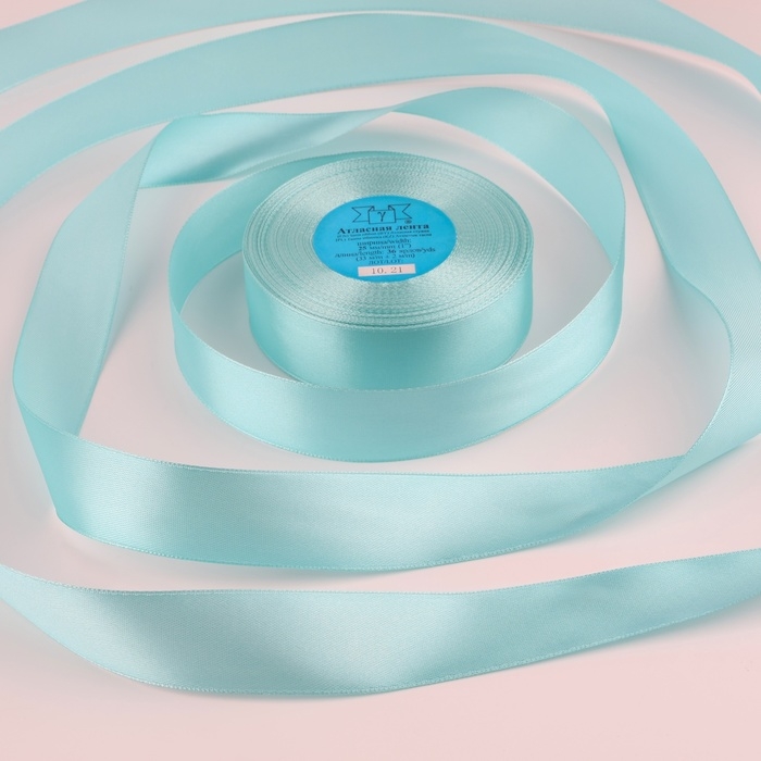 Лента атласная, 25 мм &times; 33 &plusmn; 2 м, цвет бирюзовый №133