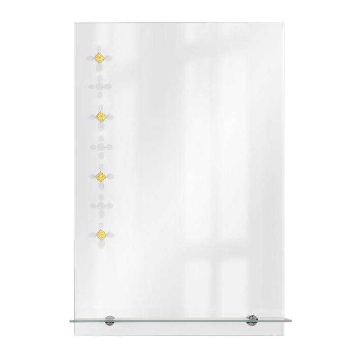 Зеркало &laquo;Ромб&raquo;, с пескоструйной графикой, настенное, с полочкой, 40&times;60 см