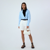 Сумка-багет на молнии, цвет белый