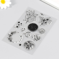 Штамп для творчества силикон "Растения и звёзды" 16х11 см Штамп для творчества силикон "Растения и звёзды" 16х11 см