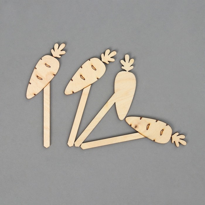 Таблички садовые для маркировки, 12 см, набор 8 шт., дерево, &laquo;Морковь&raquo;, Greengo