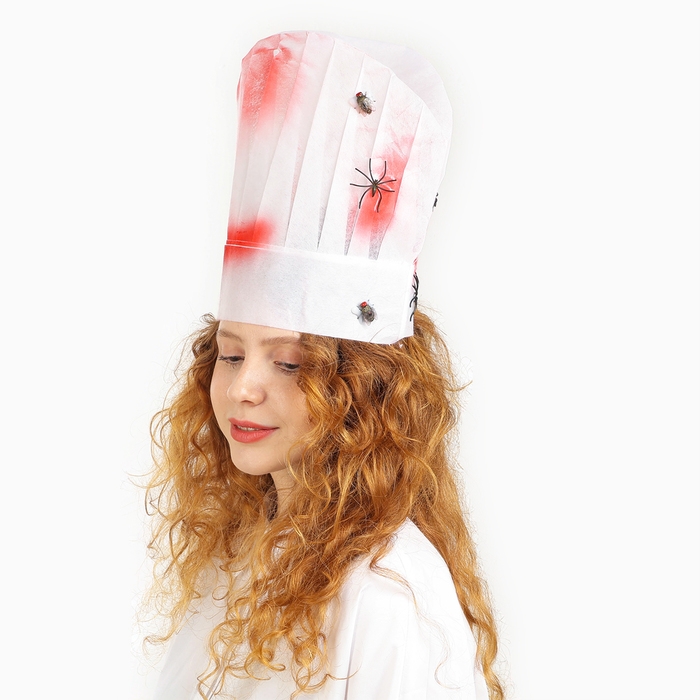 Карнавальная шляпа &laquo;Повар&raquo; с кровью и пауками