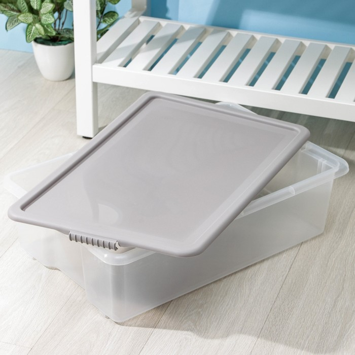 Контейнер для хранения с крышкой Porter, 32 л, 64&times;41,5&times;17,5 см, цвет дымчато-серый