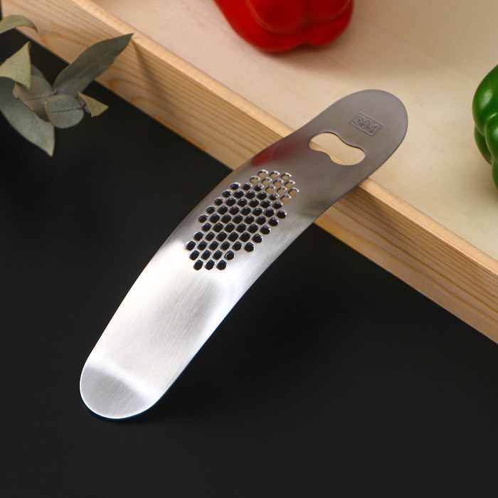 Пресс для чеснока Magistro Steel, 19,5&times;4,5 см, нержавеющая сталь, цвет серебристый