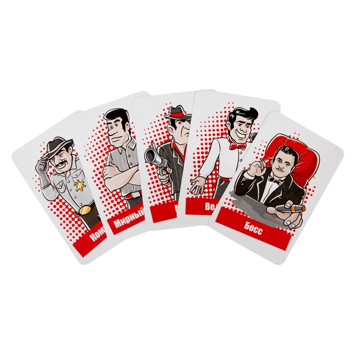 Настольная игра для детей и взрослых Настольная игра для детей и взрослых "МафиОZ", 18 игральных + 5 карт с правилами, 5.5х8.5 см