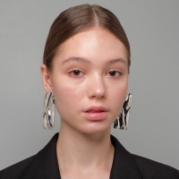 Серьги металл &laquo;Атмосфера&raquo; прямоугольник, цвет серебро