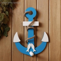 Вешалка "Якорь с рыбкой" голубой 28х20х6см Вешалка "Якорь с рыбкой" голубой 28х20х6см
