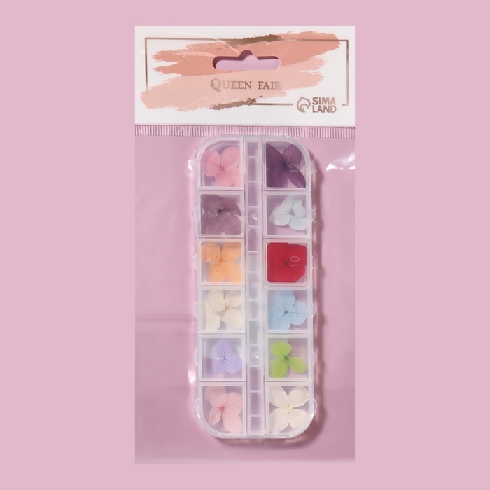 Сухоцветы для декора ногтей «Нежность», объёмные, 12 видов, в футляре, разноцветные Сухоцветы для декора ногтей «Нежность», объёмные, 12 видов, в футляре, разноцветные