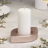 Подсвечник "Глаз. Мрамор"  из гипса, 14,5х9,5х2см,шампань