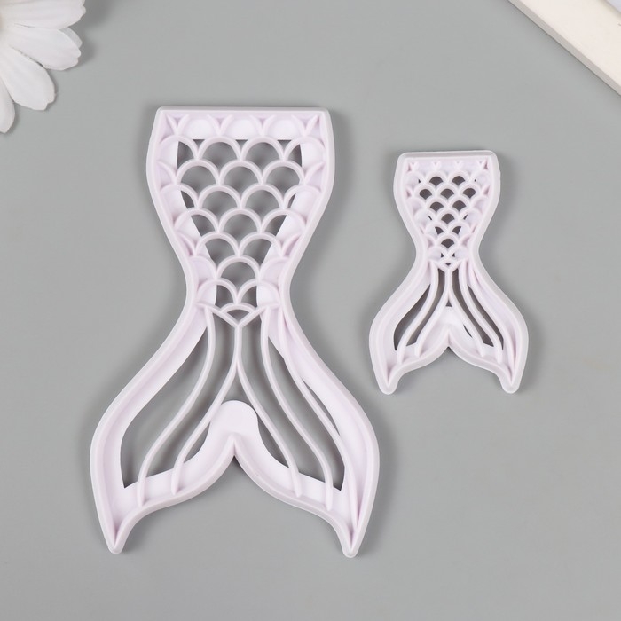 Каттеры для полимерной глины Каттеры для полимерной глины "Хвост русалки" набор 2 шт 4х6 см 7,2х11,2 см