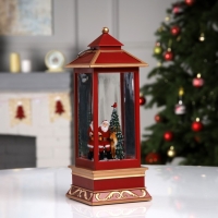 Светодиодная фигура &laquo;Фонарь с Дедом Морозом&raquo; 10.5 &times; 26 &times; 10.5 см, пластик, батарейки ААх3 (не в комплекте), USB, свечение тёплое белое