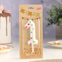 Свеча в торт на день рождения «Конфетти», цифра "1" , ГИГАНТ, 9 см Свеча в торт на день рождения «Конфетти», цифра "1" , ГИГАНТ, 9 см