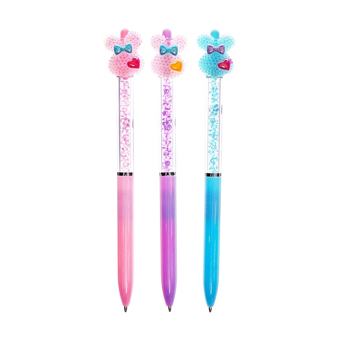 Ручка шариковая-прикол, поворотная, Зайчик блеск МИКС Ручка шариковая-прикол, поворотная, Зайчик блеск МИКС