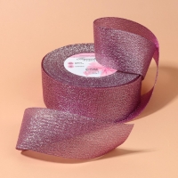 Лента парчовая, 40 мм, 23 ± 1 м, цвет сиреневый №021 Лента парчовая, 40 мм, 23 ± 1 м, цвет сиреневый №021