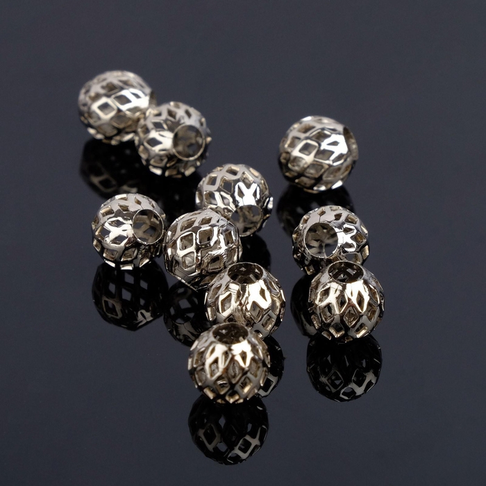 Кримп (зажимная бусина) СМ-396 (набор 10шт), 8мм, цвет серебро Кримп (зажимная бусина) СМ-396 (набор 10шт), 8мм, цвет серебро