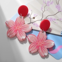 Серьги &laquo;Япония&raquo; сакура и овалы, цветные в серебре