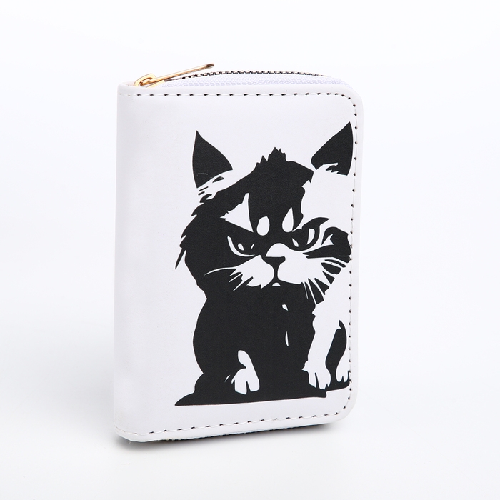 Кошелёк детский на молнии &laquo;Выбражулька&raquo;, цвет белый/чёрный