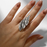 Кольцо "Листья" трио, цвет чернёное серебро, 17 размер Кольцо "Листья" трио, цвет чернёное серебро, 17 размер