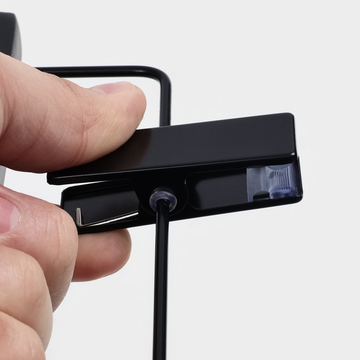 Вешалка для брюк и юбок LaDо́m Black Lotus, 35&times;1,1&times;24 см, длинный крюк, с зажимами, цвет чёрный