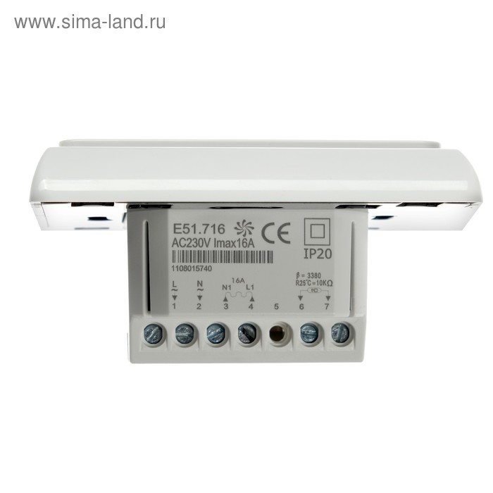 Терморегулятор RTC E 51.716, электронный, 16 А, 3500 Вт, датчик пола и воздуха Терморегулятор RTC E 51.716, электронный, 16 А, 3500 Вт, датчик пола и воздуха