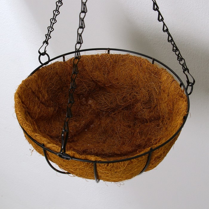 Кашпо подвесное, d = 25 см, с кокосовым вкладышем, &laquo;Полусфера&raquo;, Greengo