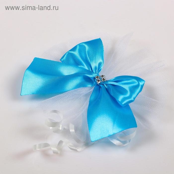 Бантики на ручки свадебного автомобиля, 4 шт., бирюзовые Бантики на ручки свадебного автомобиля, 4 шт., бирюзовые