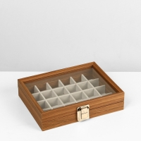 Подставка для украшений &laquo;Шкатулка дерево&raquo; 24 ячейки, 16&times;21&times;5 см, цвет серый в дереве